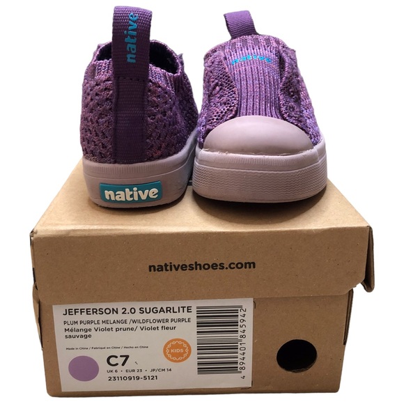 Native Shoes Other - Native Jefferson 2.0 Sugarlite Sneakers Liteknit Plum Melange Wildflower C7